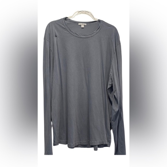 James Perse Blue Long Sleeve Tee Classic Crew - Picture 1 of 5